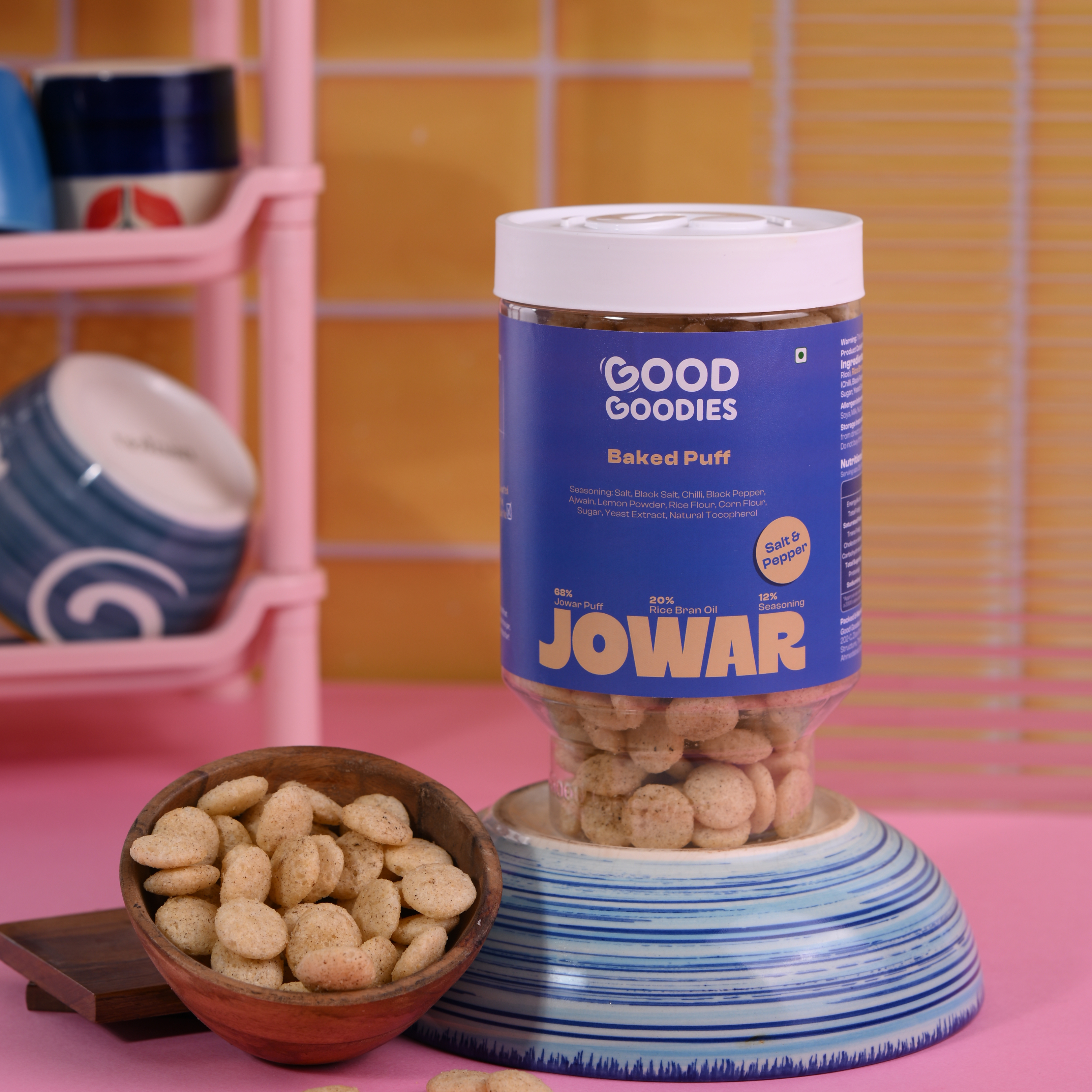 Baked Jowar Puffs Salt & Pepper 100g | Millet Snack | Baked Not Fried | No Maltodextrin | No Palm Oil | No Artificial Preservatives