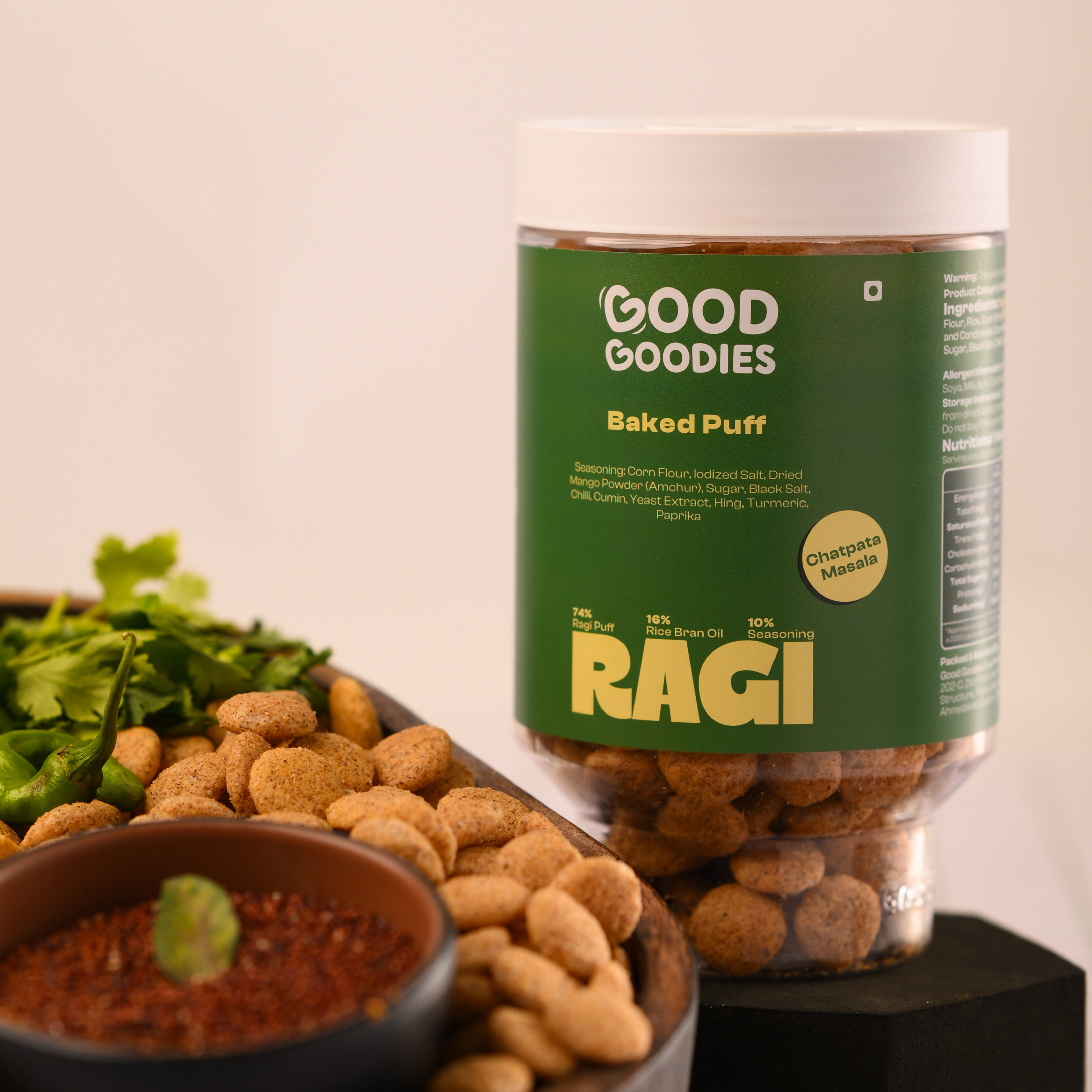 Baked Ragi Puffs Chatpata Masala 100g | Millet Snack | Baked Not Fried | No Maltodextrin | No Palm Oil | No Artificial Preservatives