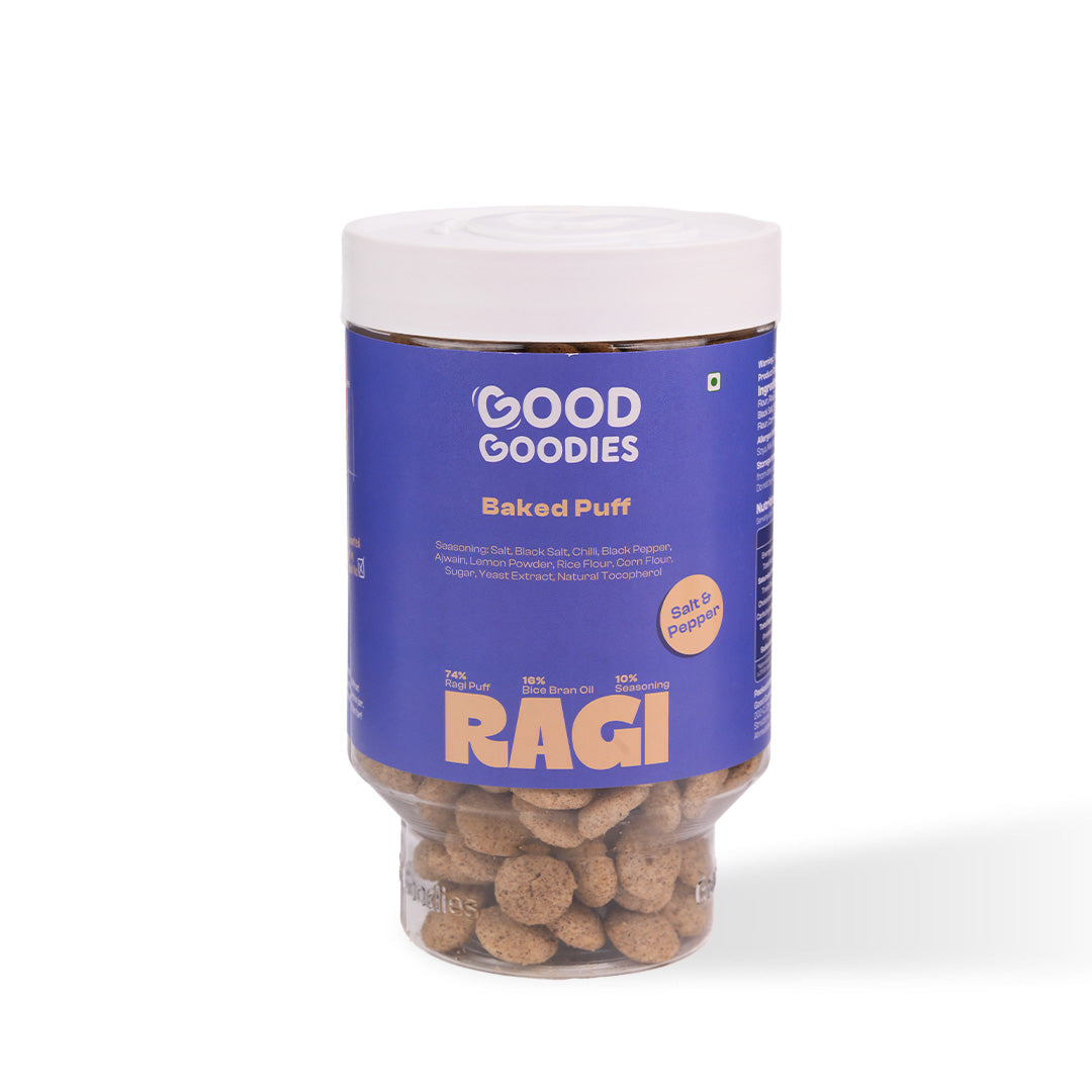 Baked Ragi Puffs Salt & Pepper 100g