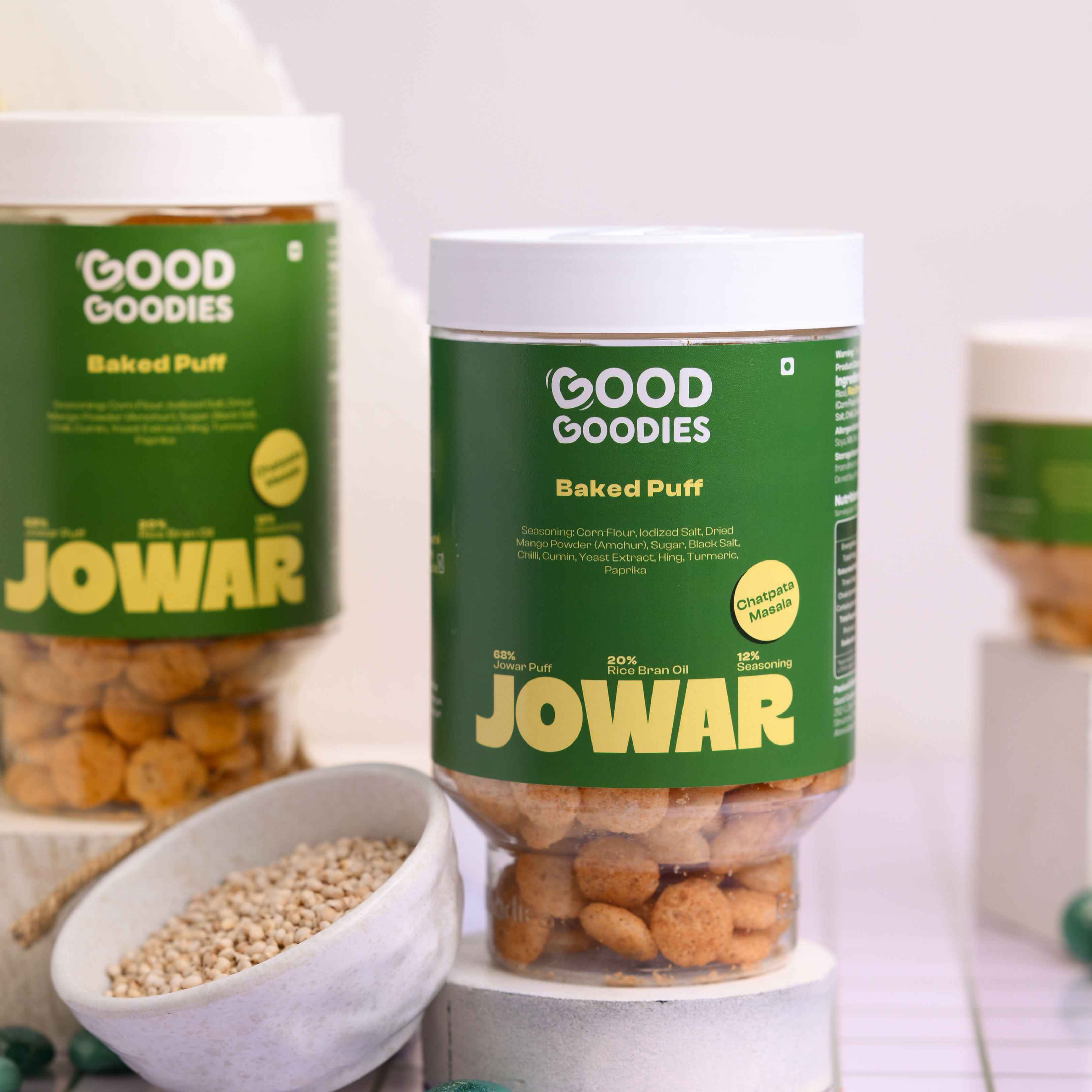 Baked Jowar Puffs Chatpata Masala 100g | Millet Snack | Baked Not Fried | No Maltodextrin | No Palm Oil | No Artificial Preservatives