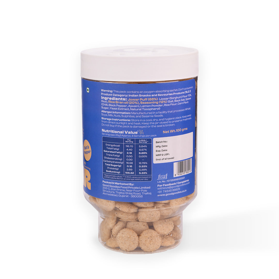 Baked Jowar Puffs Salt & Pepper 100g