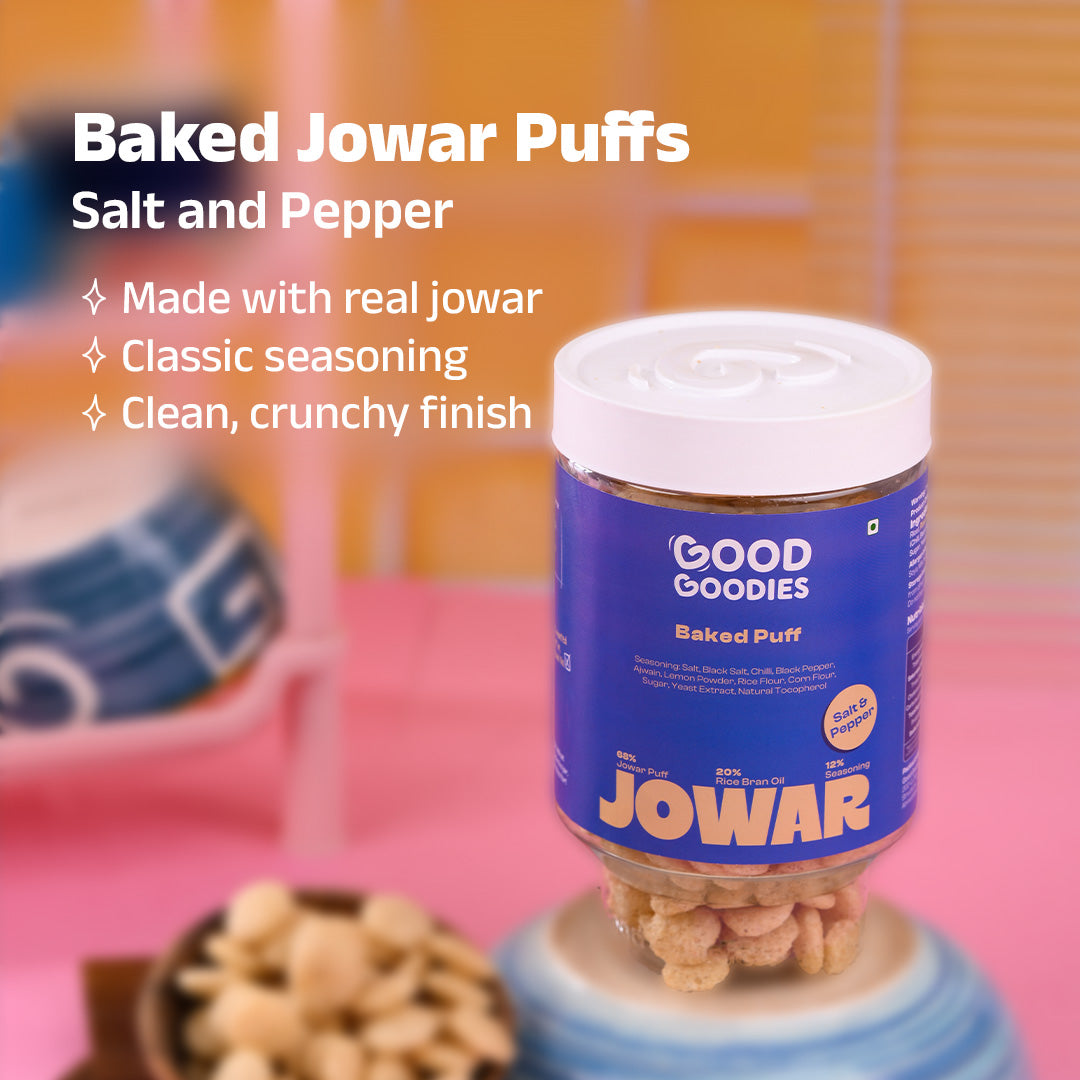 Baked Jowar Puffs Salt and Pepper