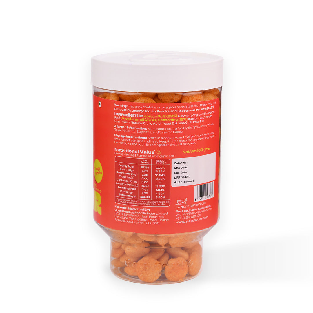Baked Jowar Puffs Tangy Tomato 100g