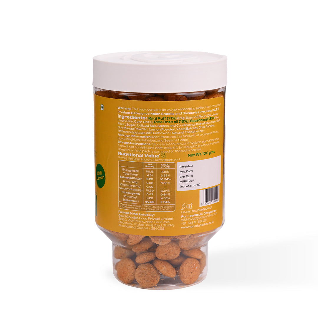 Baked Chickpea Puffs Chili Lemon 125g
