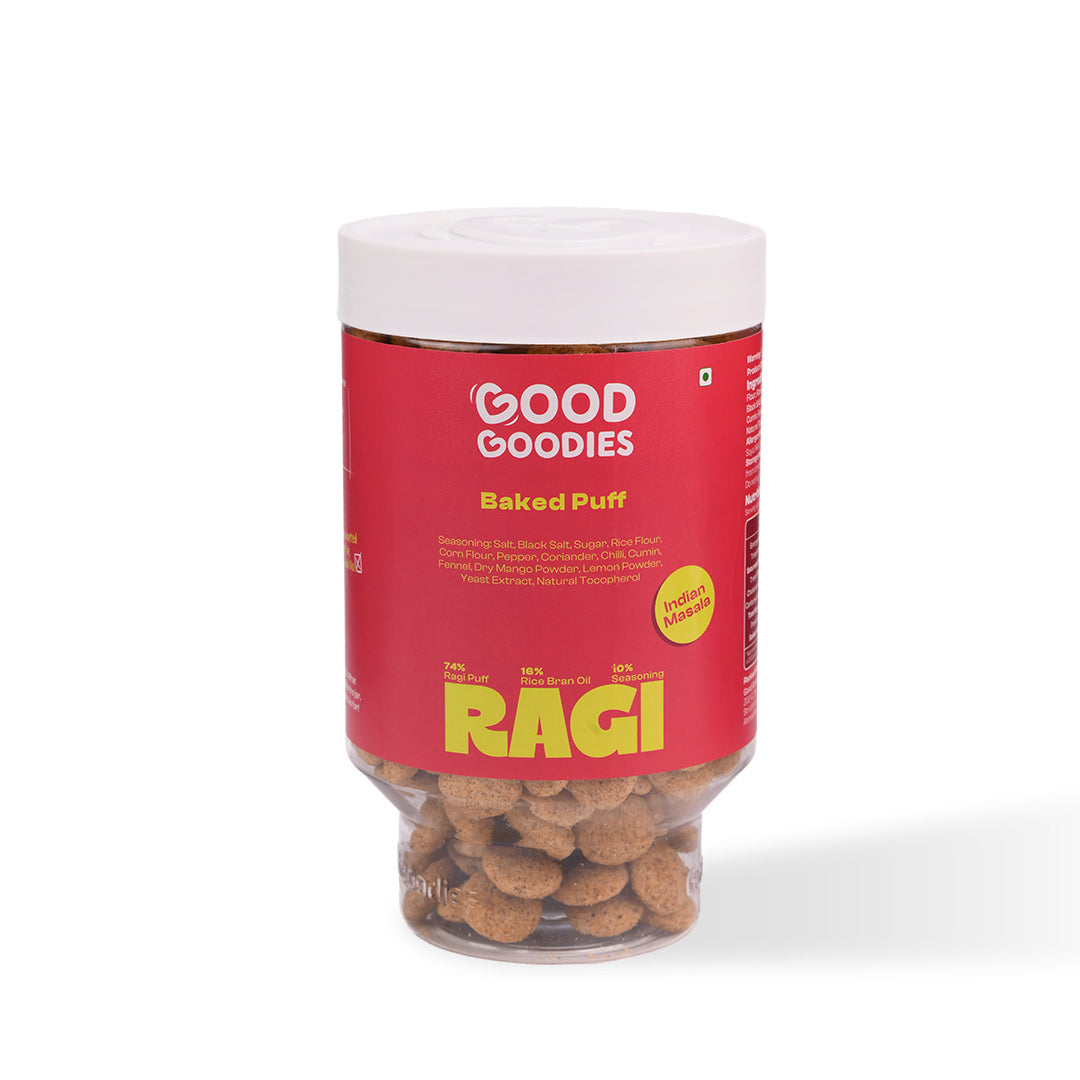 Baked Ragi Puffs Indian Masala 100g | Millet Snack | Baked Not Fried | No Maltodextrin | No Palm Oil | No Artificial Preservatives