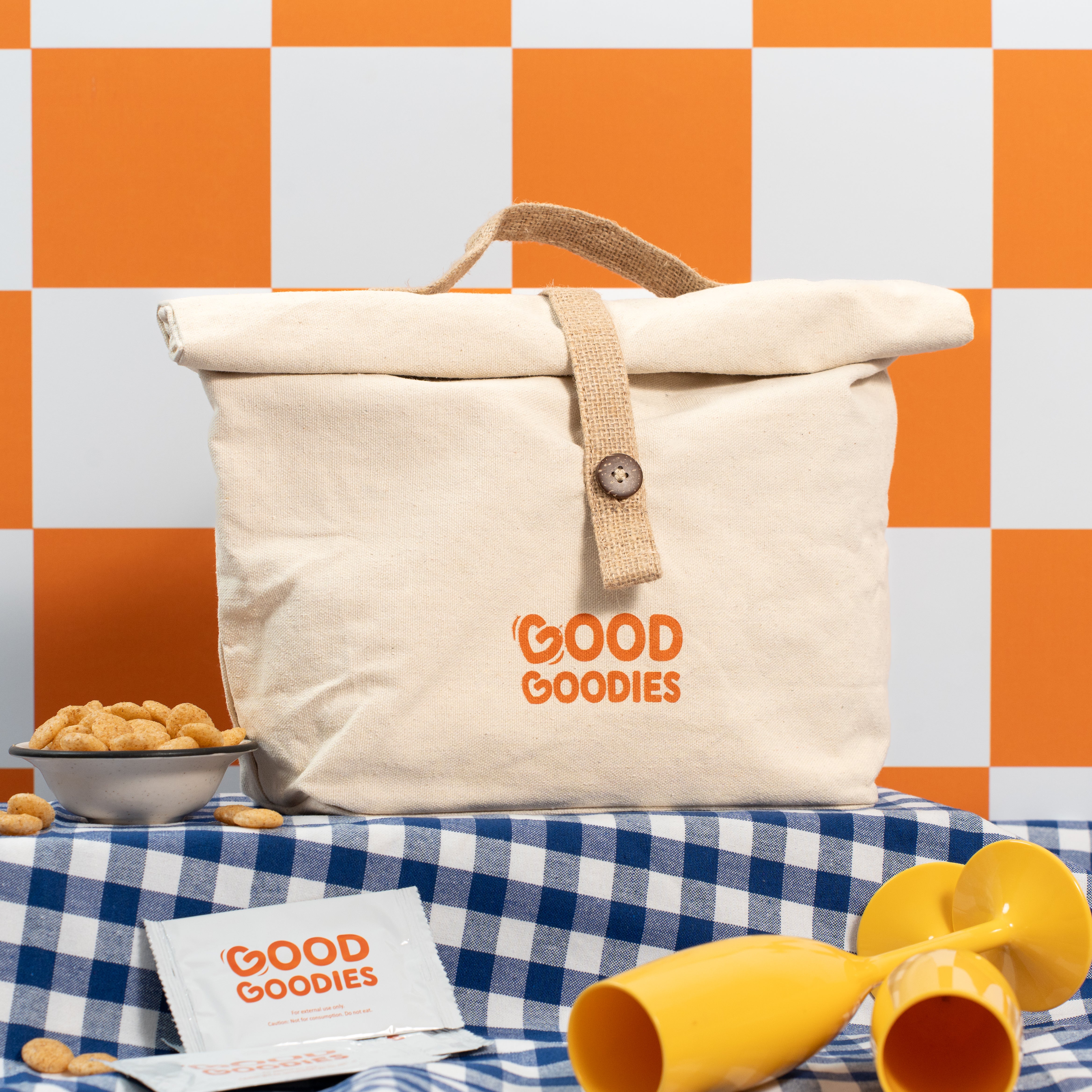Good Goodies Gifting Hamper - Spicy Baked Snacks + 7 Chakra Stone Tree + Canvas Bag
